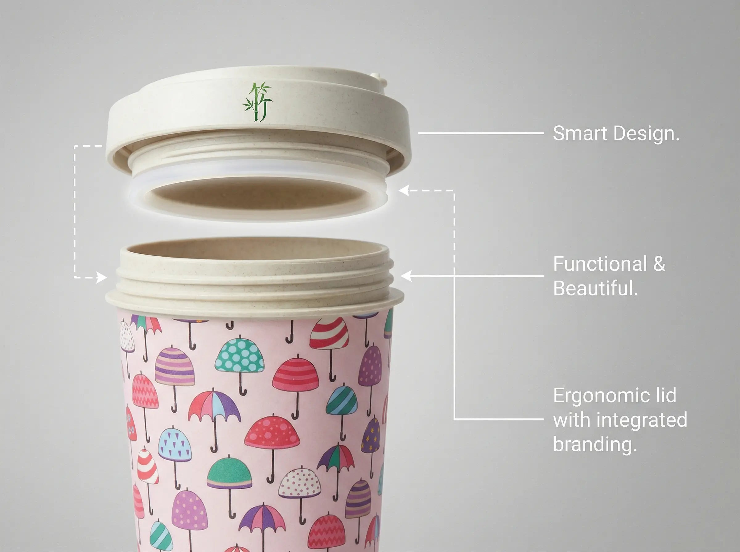 Natural Bamboo Fiber Coffee Mug, Lightweight & Durable for Home, Office and Outdoor Use