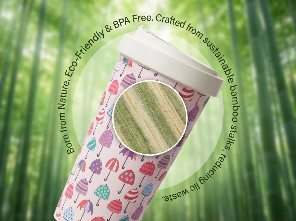 Natural Bamboo Fiber Coffee Mug, Lightweight & Durable for Home, Office and Outdoor Use
