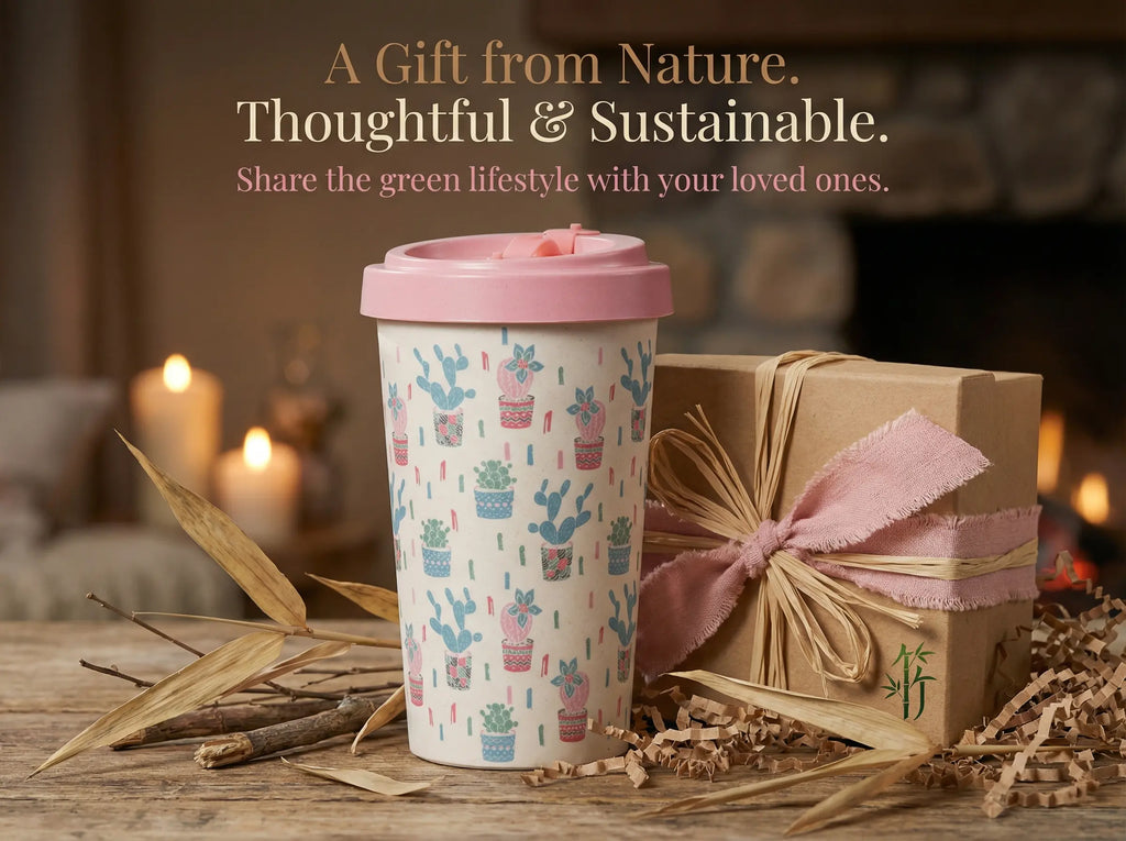 Natural Bamboo Fiber Coffee Mug, Lightweight & Durable for Home, Office and Outdoor Use