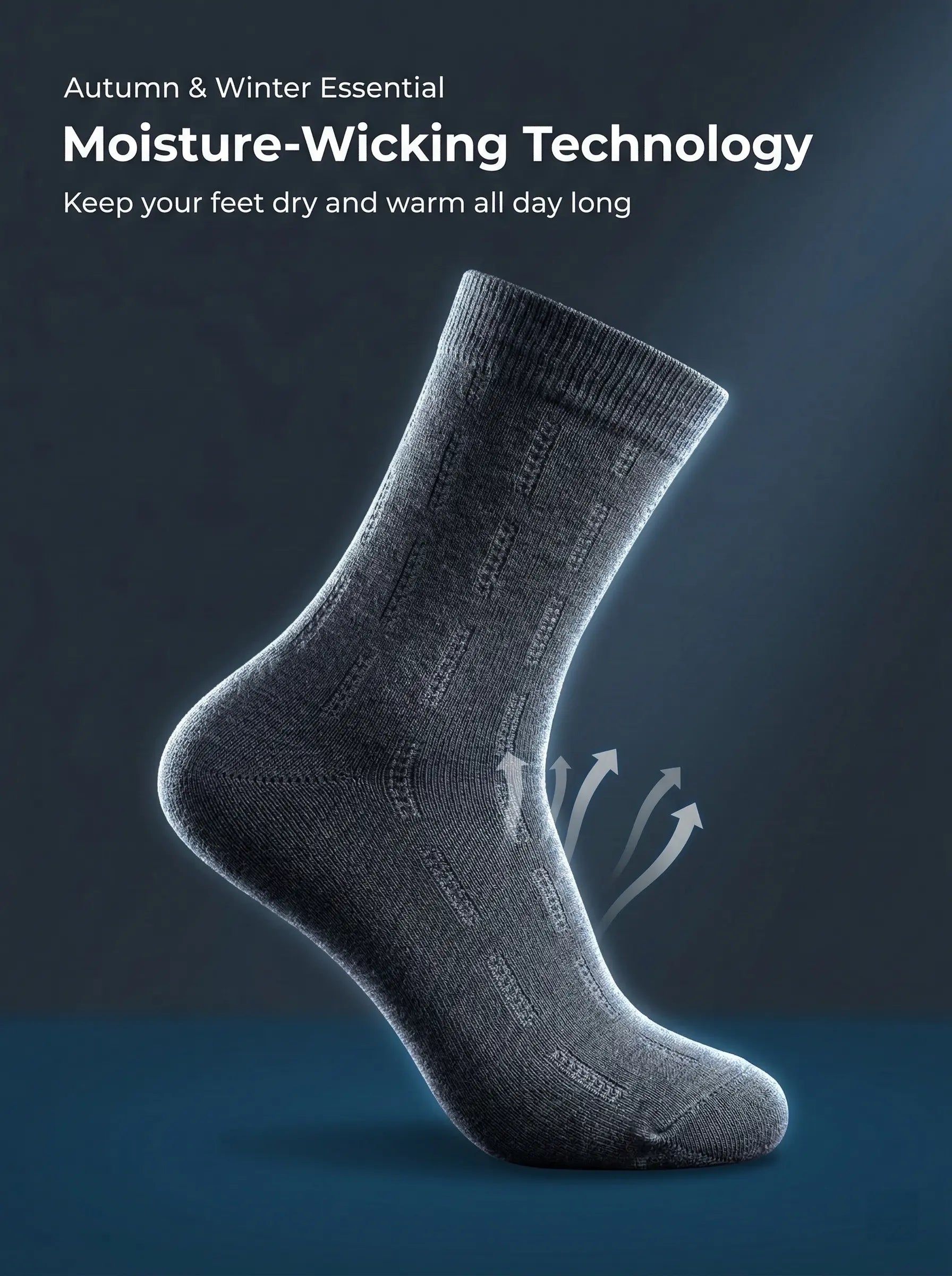 Premium Bamboo Fiber Socks, Soft and Comfortable, Breathable, Odor Control & Healthy Bamboo Fiber Product - 5 Pairs Pack.