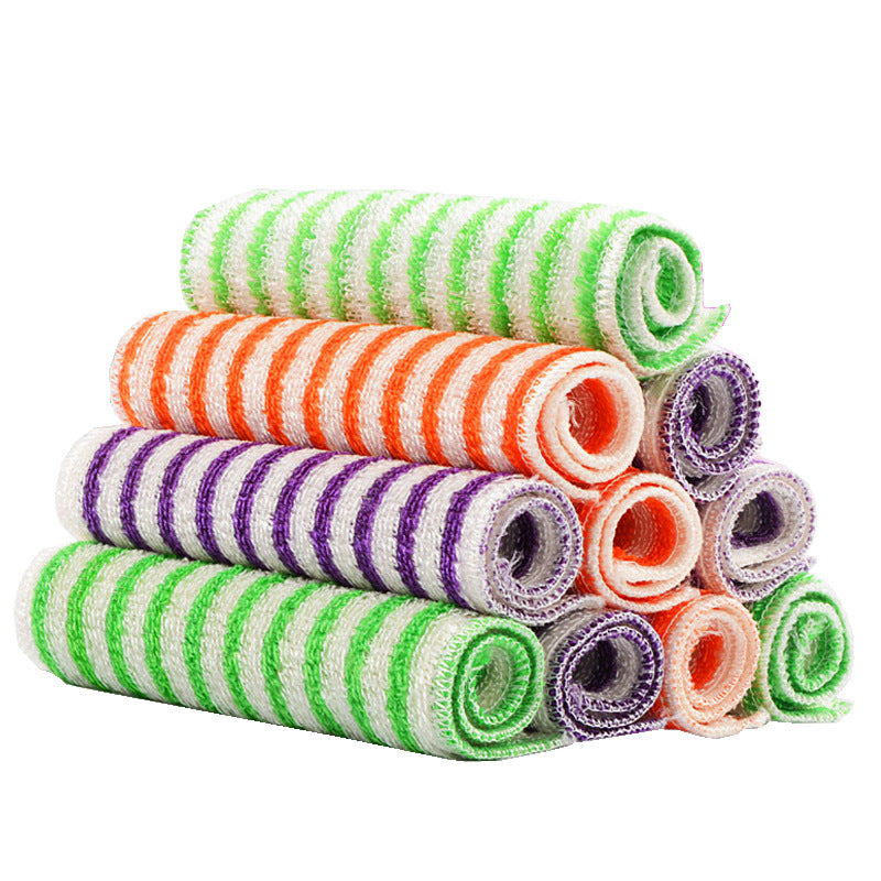 10-Pack Thickened Double-Sided Bamboo Fiber Cleaning Cloths | Super Absorbent, Oil-Resistant Household Wipes