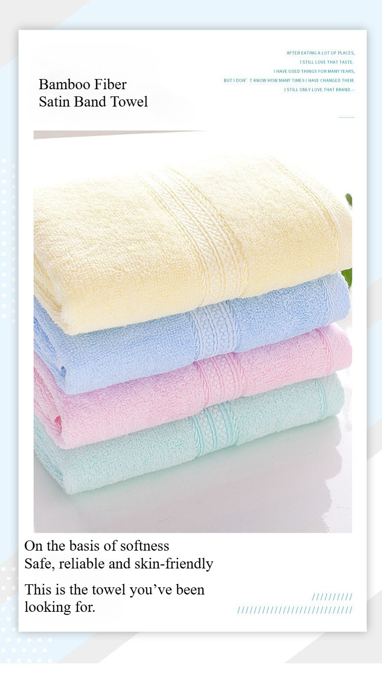 Adult Bamboo Fiber Towel with Satin Band – Soft, Breathable & Long-Lasting