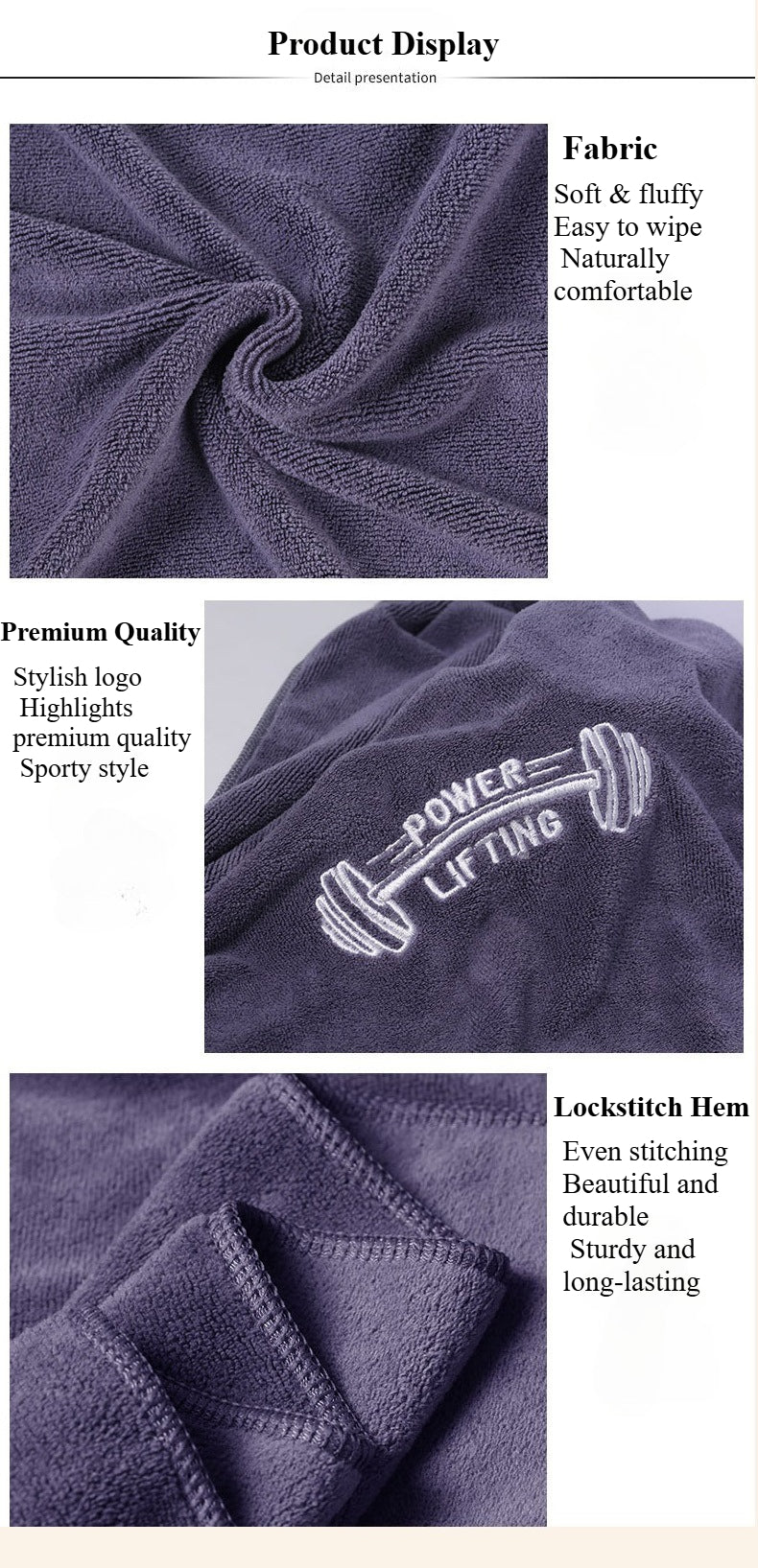 Bamboo Fiber Sports Towel - Quick Dry, Antibacterial, Ideal for Gym, Yoga & Pilates Swimming and Running Multifunctional fitness sweat-absorbing towel