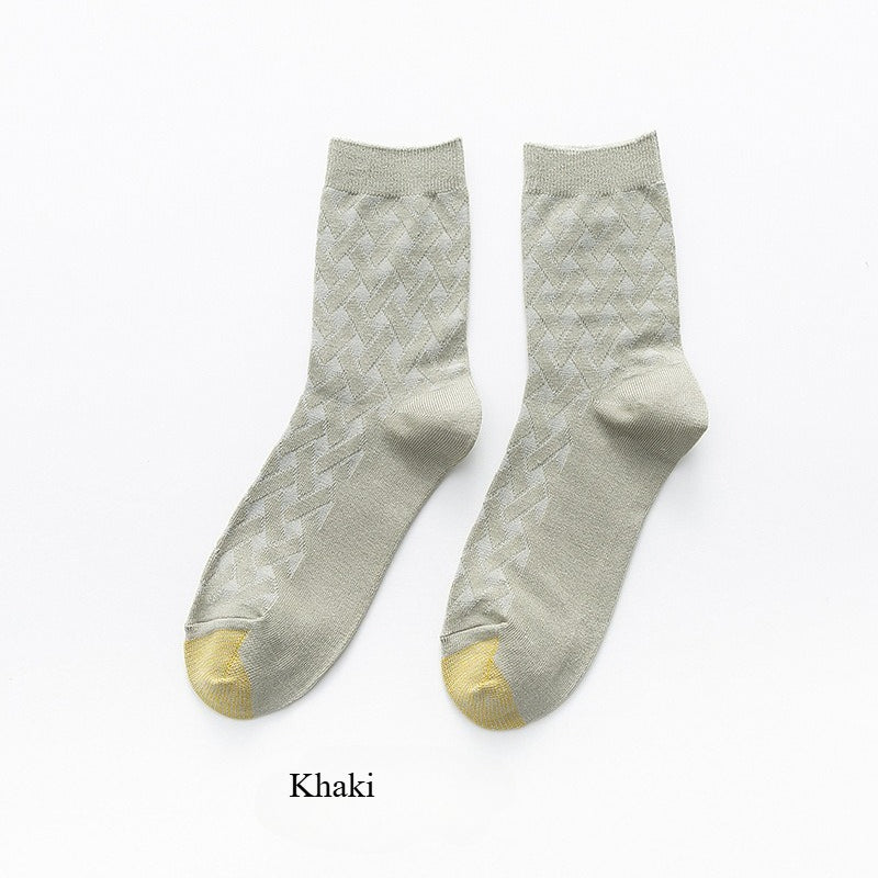 6-Pack Bamboo Fiber Men's Socks, Double Knit Breathable Anti-Odor Casual SocksMen's mid-calf business socks for autumn and winter