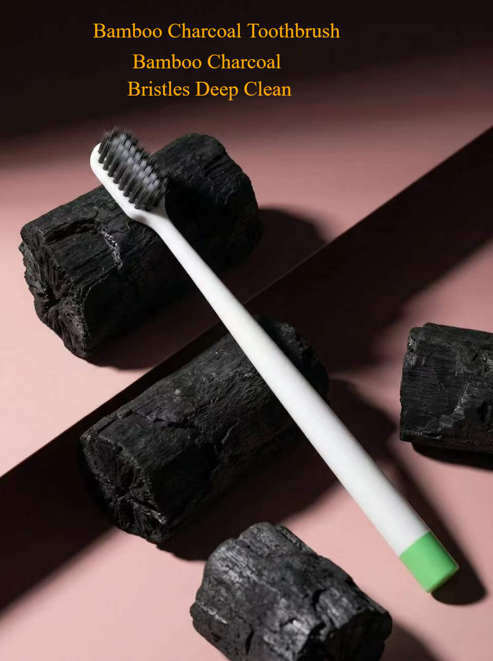 Natural Eco-Friendly Bamboo Charcoal Soft Toothbrush for Adults Set, Oral Care 3-Pack