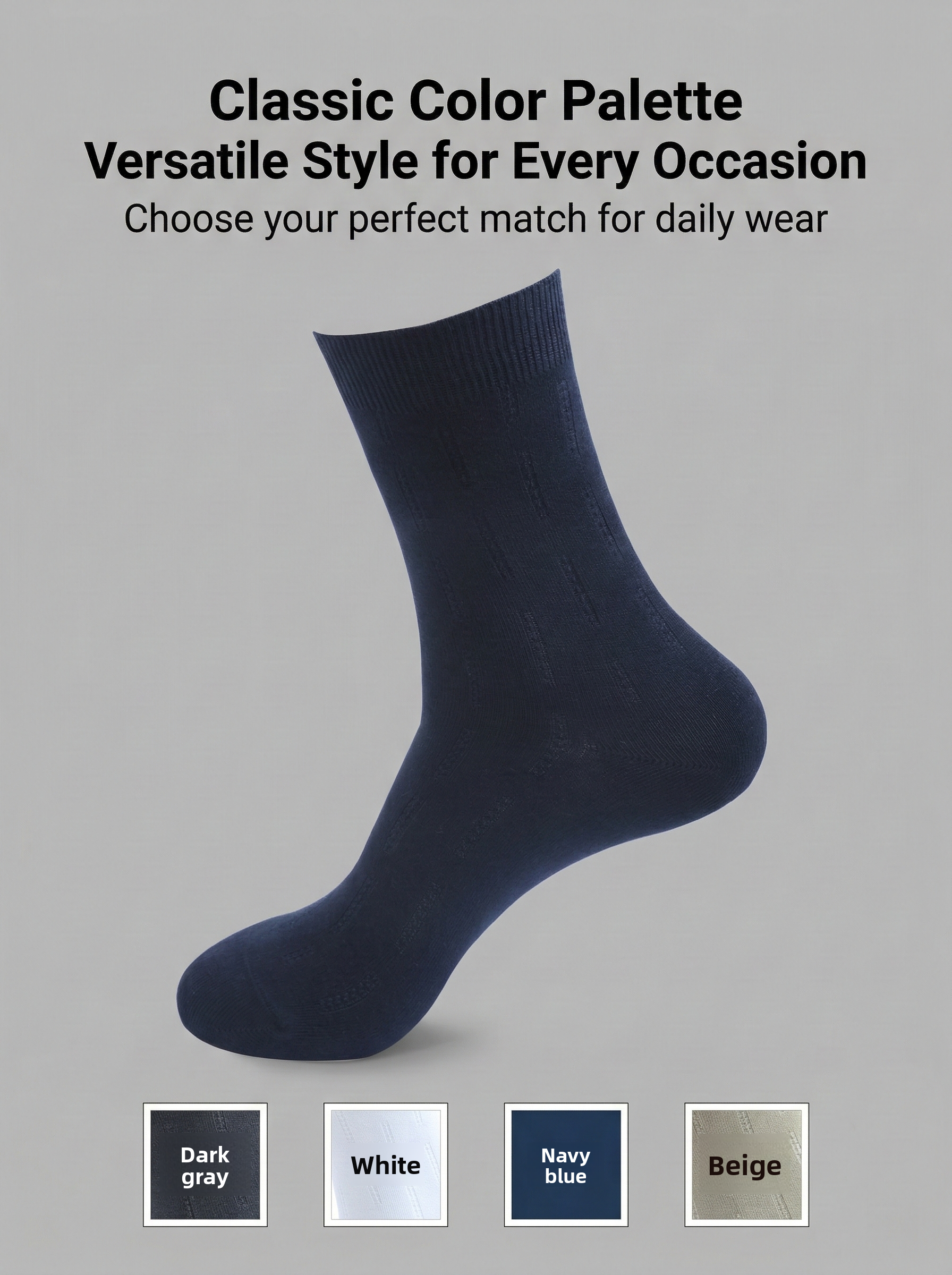 Premium Bamboo Fiber Socks, Soft and Comfortable, Breathable, Odor Control & Healthy Bamboo Fiber Product - 5 Pairs Pack.