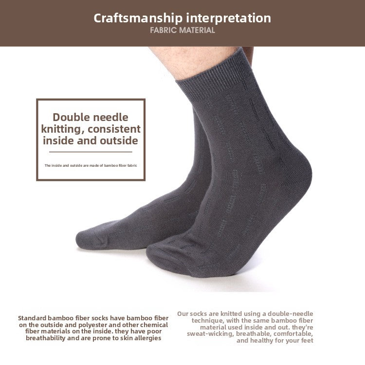 Premium Bamboo Fiber Socks, Soft and Comfortable, Breathable, Odor Control & Healthy Bamboo Fiber Product - 5 Pairs Pack.
