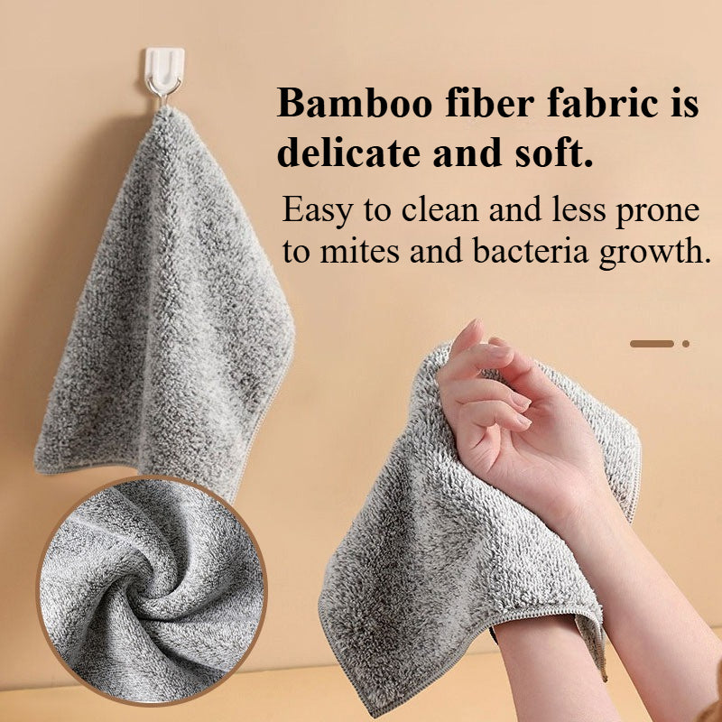 6-Pack Double-Sided Bamboo Fiber Cleaning Cloth | Super Absorbent, Durable, Heavy-Duty Grease-Cutting Wipes