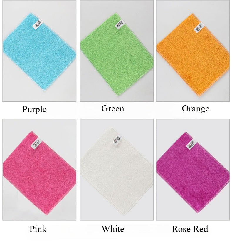 10-Pack Thickened Double-Sided Bamboo Fiber Cleaning Cloths | Super Absorbent, Oil-Resistant Household Wipes