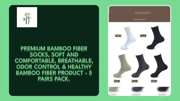 Premium Bamboo Fiber Socks, Soft and Comfortable, Breathable, Odor Control &amp; Healthy Bamboo Fiber Product - 5 Pairs Pack. by@Outfy